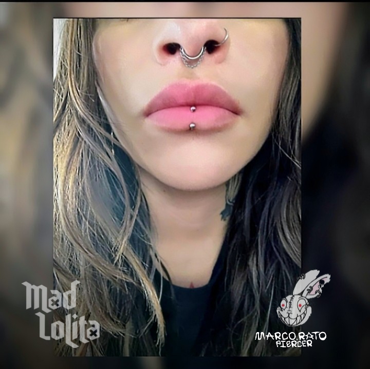 Piercing profesional Labret realizado en Querétaro