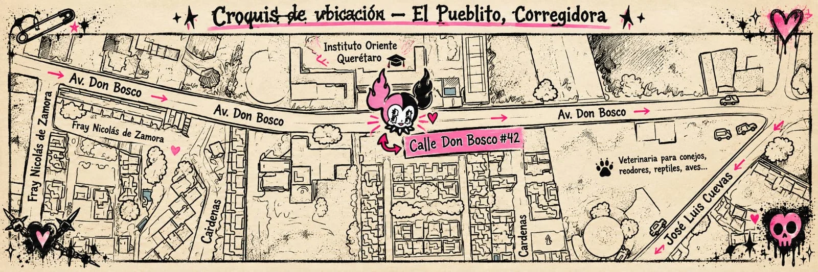 Croquis ampliado de Mad Lolita en El Pueblito, Corregidora, Querétaro