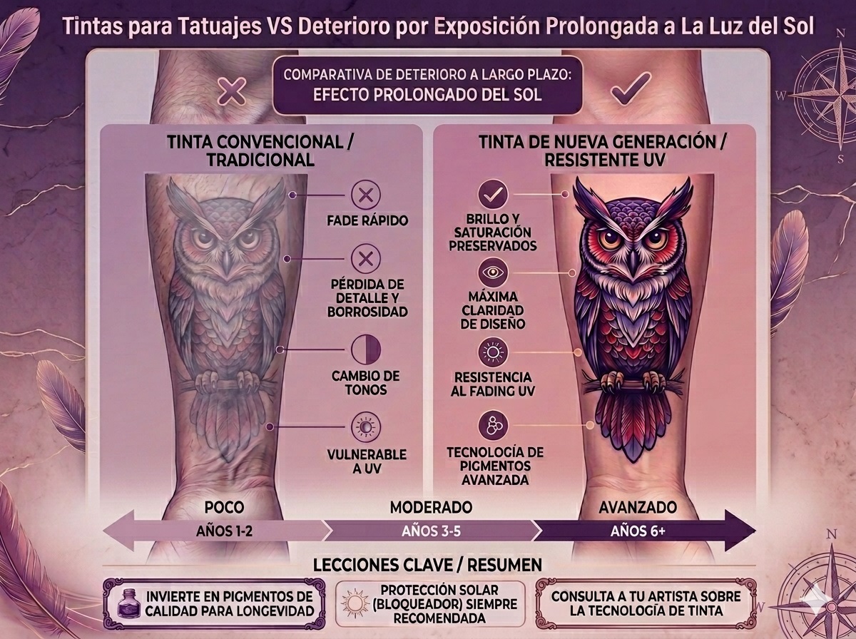 Deterioro de tatuaje por sol en Querétaro