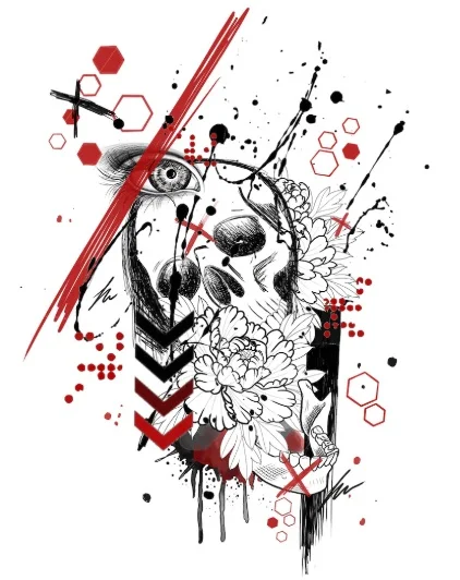 Detalle abstracto Trash Polka